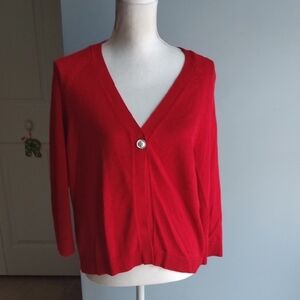 CHAPs red V-Neck cardigan Sweater